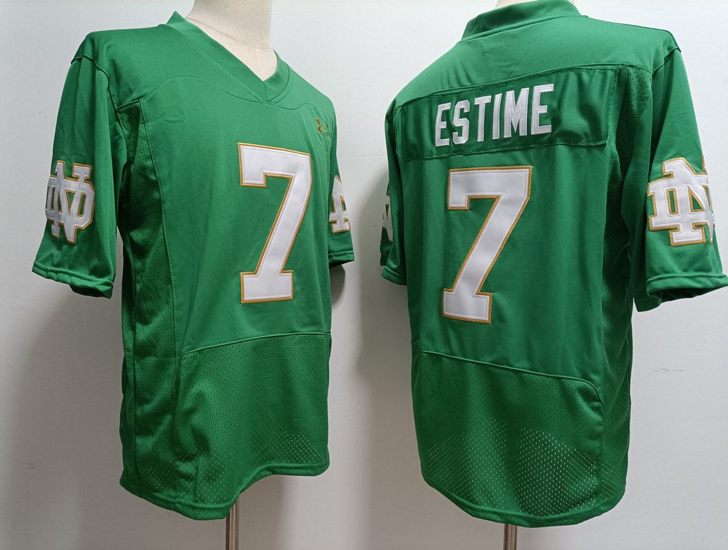 Men Norte Dame Fighting Irish #7 Estime Green Elite 2025 NCAA Jersey->ncaa teams->NCAA Jersey